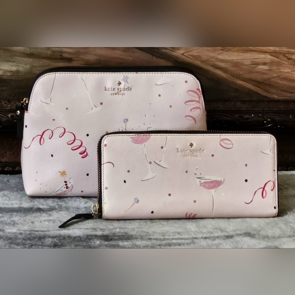 Kate Spade Dashing Beauty Lindsey Wallet and Makeup Pouch